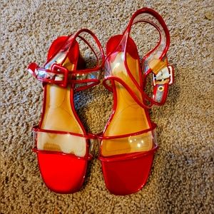 J RENEE red sandals new